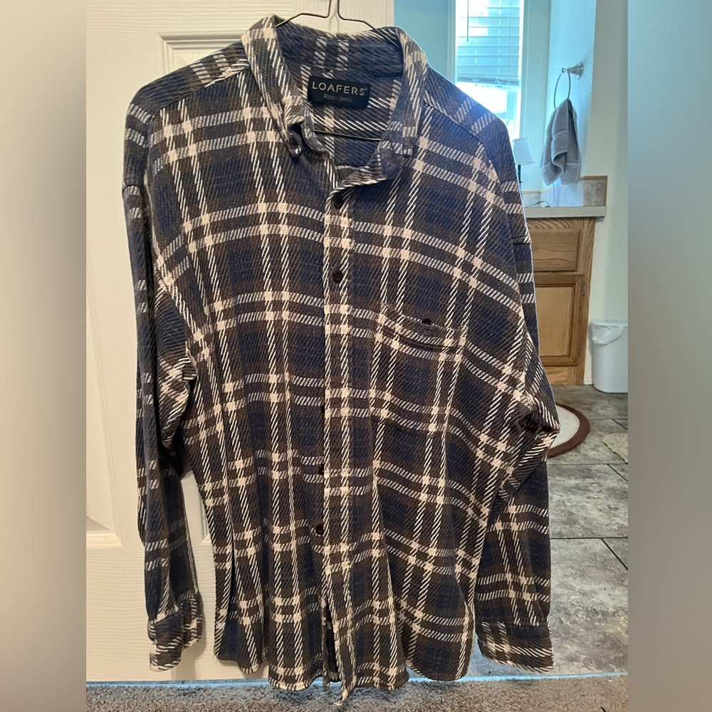 Reed & James Loafers Vintage soft plaid flannel button up
